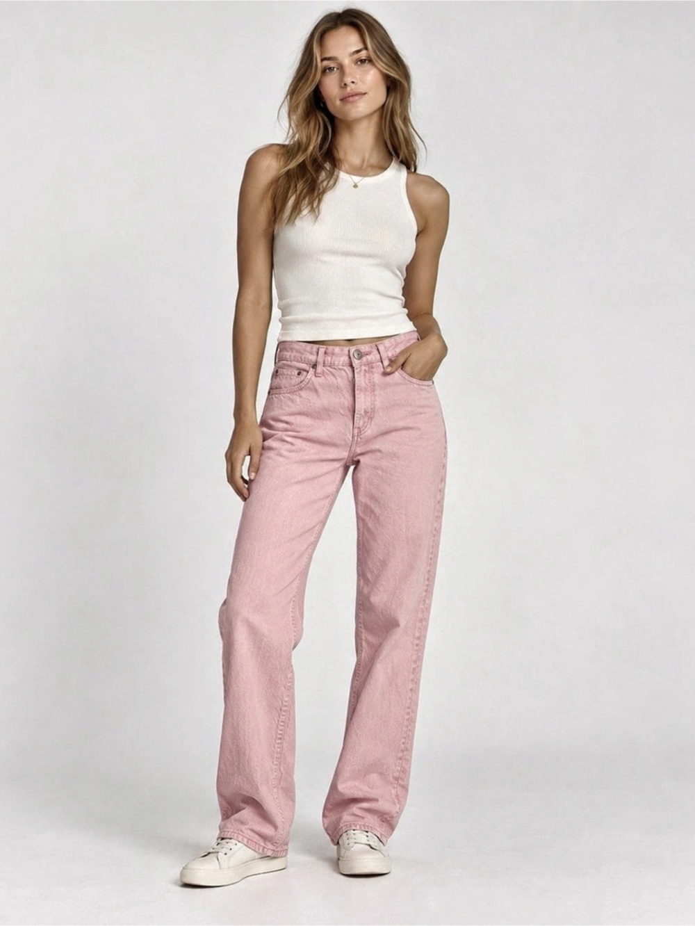 ZARA Women’s Pink Straight Leg Jeans – Size 8 / EUR 40